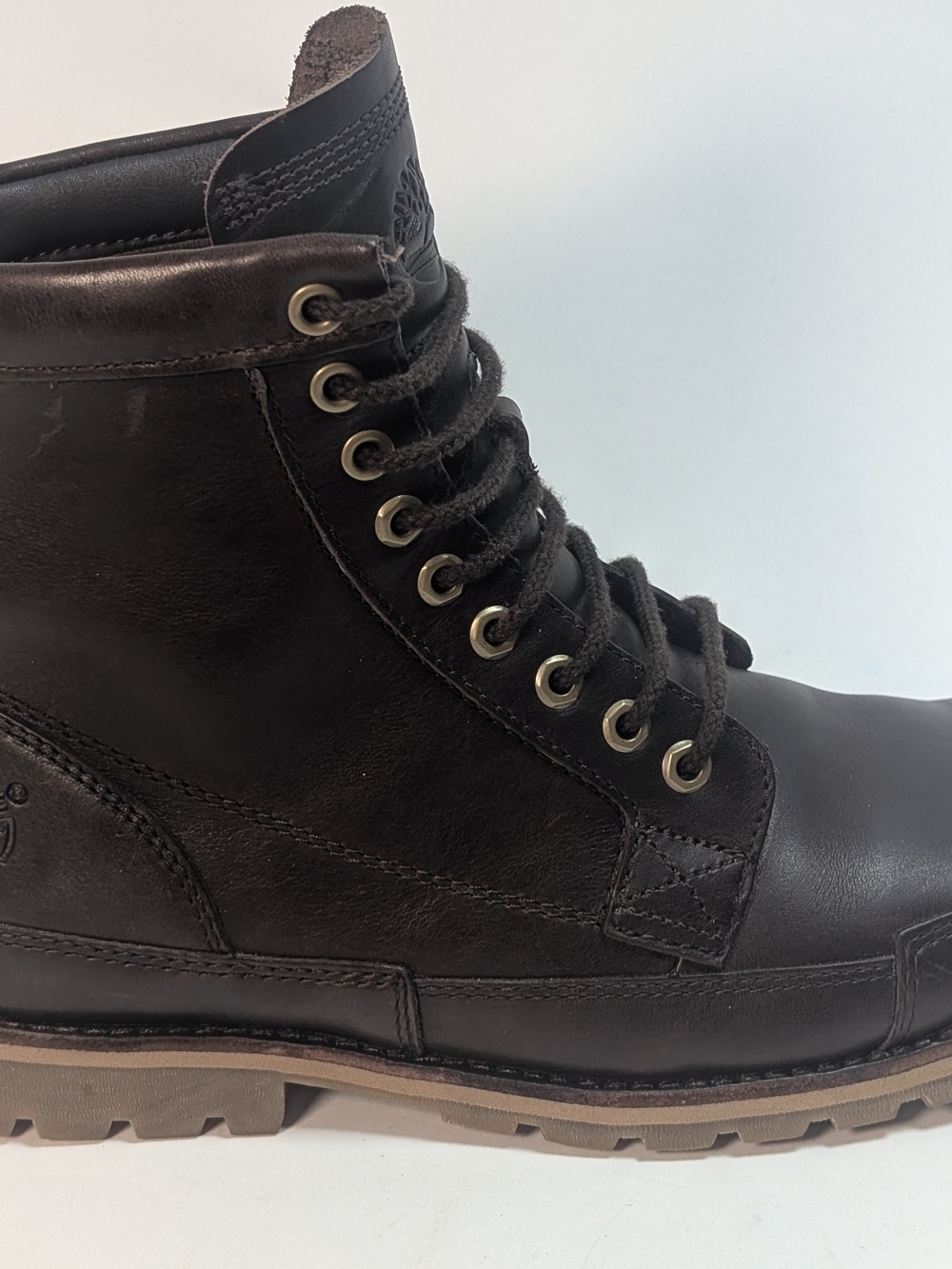 Men's Dark Brown Leather Lace-Up Work Boots